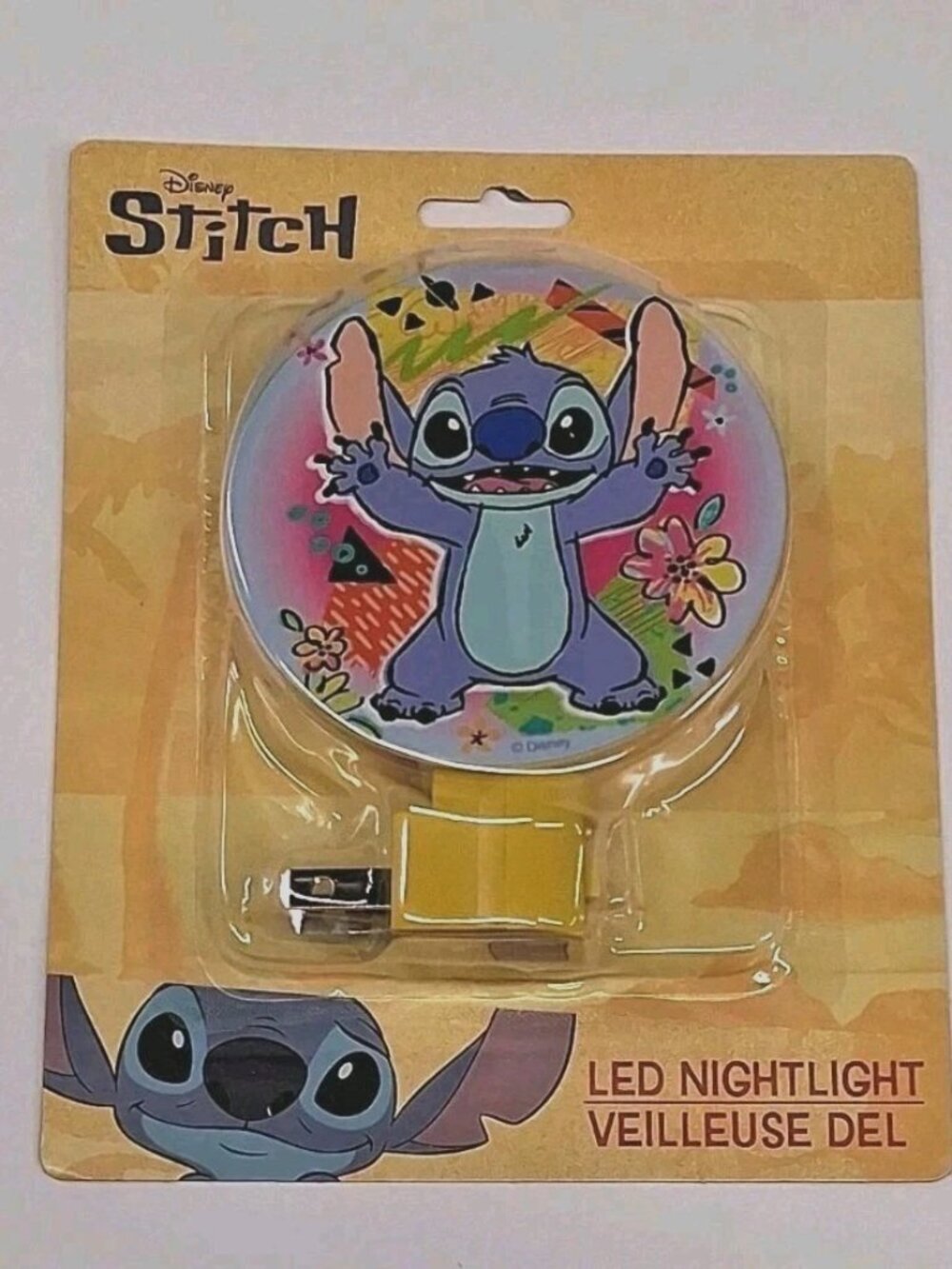 Disney Stitch LED Night Light Plug In Wall Rotating Shade Bedroom Lamp
